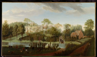Chiswick House'un Güney-Batı'dan görünümü (tuval üzerine yağlı boya) by Pieter Andreas Rysbrack