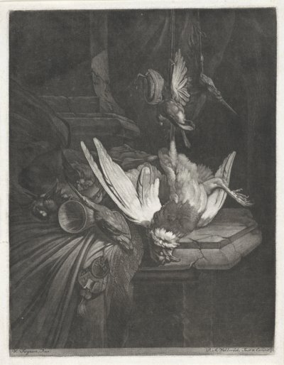 Kümes hayvanları ile natürmort by Pieter Anthony Wakkerdak