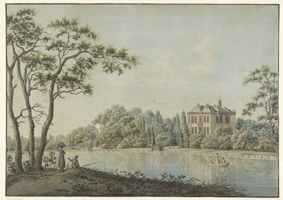 Nieuwersluis'deki Vecht'te çay kubbesi olan Hollanda'nın üzerindeki evin manzarası by Pieter Bartholomeusz. Barbiers