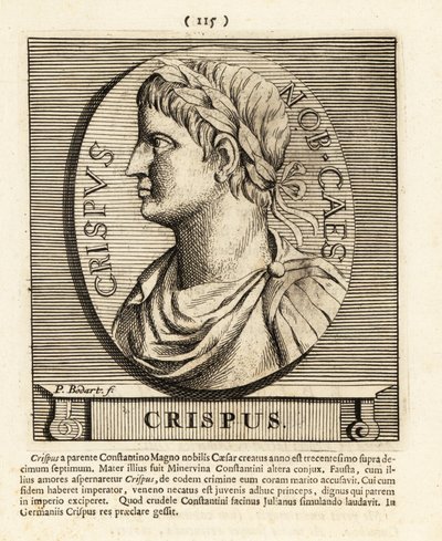 Flavius Julius Crispus, Roma İmparatoru Konstantin Gre, 1724'ün oğlu (gravür) by Pieter Bodart