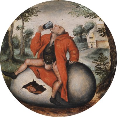 Bir yumurta üzerinde ayyaş. by Pieter Brueghel the Younger