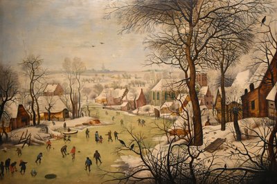Kuş kapanı ile kış manzarası by Pieter Brueghel the Younger