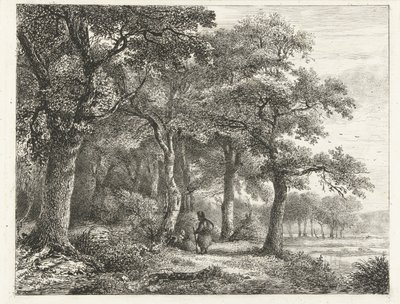 Sırt çantası olan adamla orman manzarası by Pieter Casper Christ