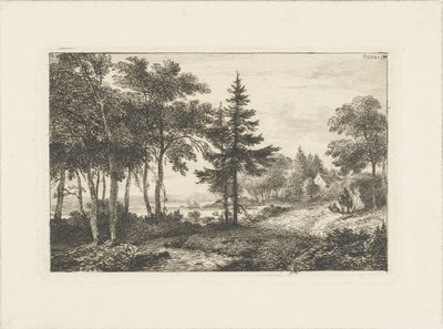 Çam ağacı ve binici ile manzara Su manzaraları (dizi başlığı) by Pieter Casper Christ