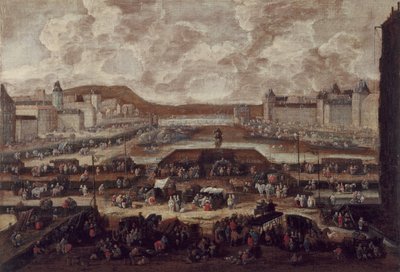 Pont-Neuf, Seine Nehri ve Louvre, 1670 civarı, 1670 civarı (tuval üzerine yağlıboya) by Pieter Casteels