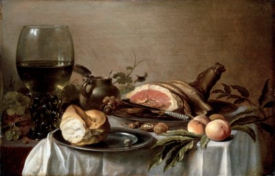 Jambonlu kahvaltı, 1647. by Pieter Claesz