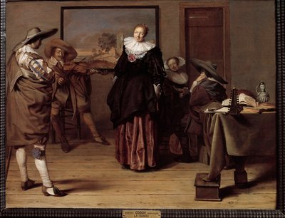 Pieter Codde tarafından yapılan dans dersi boyama (1599-1678) by Pieter Codde