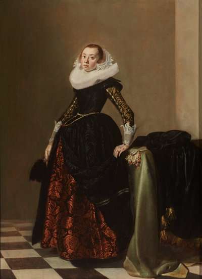Zengin Giyimli Genç Bir Kadının Portresi, 1630 dolayları (panel üzerine yağlıboya) by Pieter Codde