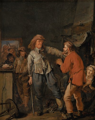 Köylü Kulübesine Giren Askerler by Pieter Codde
