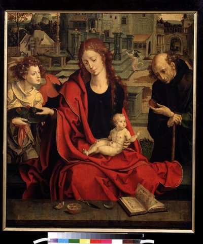 ""Melek ile Kutsal Aile"" (Melek ile Kutsal Aile) Tablosu Pieter Coecke van Aelst the Elder (1502-1550) 16. yüzyıl Moskova, Puşkin Müzesi by Pieter Coecke van Aelst