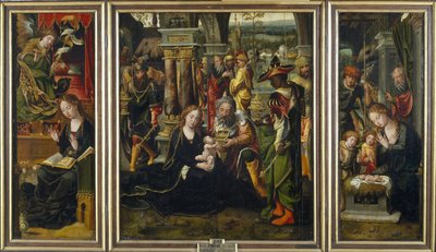 Duyuru. Magi'nin hayranlığı. Çobanların Hayranlığı, 1. Çeyrek 2. by Pieter Coecke van Aelst