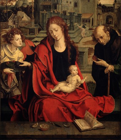 Bir Melek ile Kutsal Aile by Pieter Coecke van Aelst