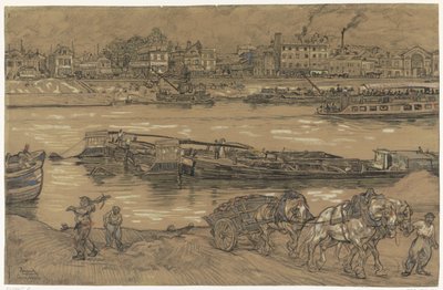 Seine kıyılarının görünümü by Pieter Dupont