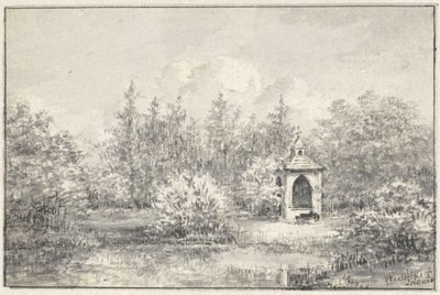 Ağaçların arasında bir ev ile Leiduin parkında görüntüleyin by Pieter Ernst Hendrik Praetorius