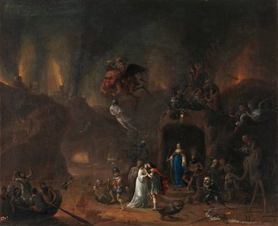 "Cehennemde Orpheus ve Eurydice" (Cehennemde Orpheus ve Eurydice) Tablo Pieter Fris (1627-1706) 1652 Dim 61x77 cm Museo del Prado, Madrid by Pieter Fris