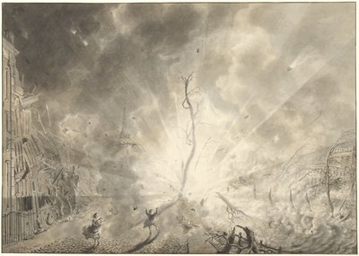 Leiden'deki barut faciası, 12 Ocak 1807 by Pieter Gerardus van Os (signed by artist)