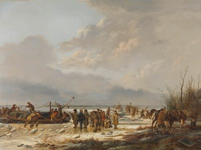 Ayran Çukurunda Buzu Kırmak, Naarden, Ocak 1814 by Pieter Gerardus van Os