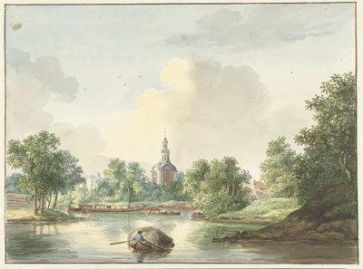 Singel'den görülen Leiden'deki Hogerwoerdse Poort by Pieter Gerardus van Os