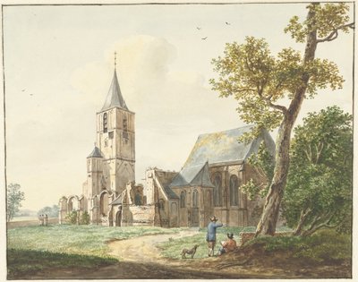 Warmond'daki kilise by Pieter Gerardus van Os
