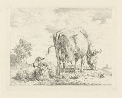 İki koyun ile inek by Pieter Gerardus van Os