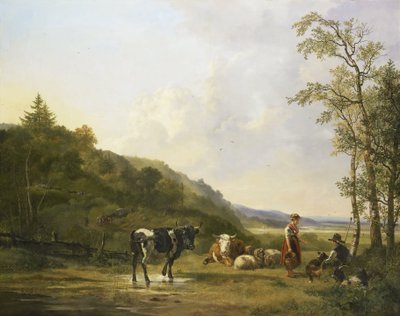 Çoban ve Sığırlarla Manzara by Pieter Gerardus van Os