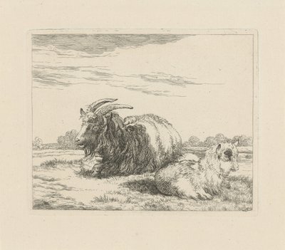 Yatan keçi ve çocuk Koyun ve keçiler (dizi adı) by Pieter Gerardus van Os