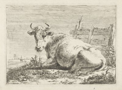 Bir çitin yanında yatan inek İnekler (dizi adı) by Pieter Gerardus van Os