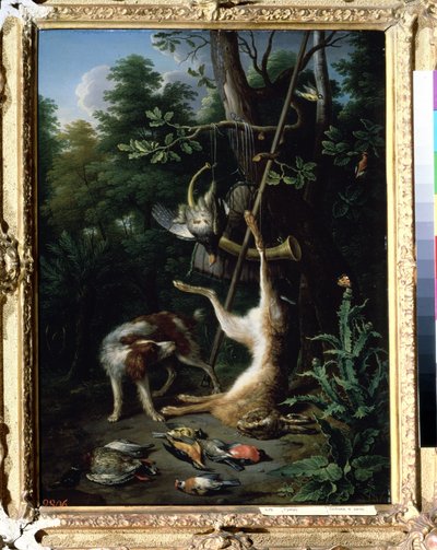 "Av Köpeği ve Av Kuşları" (Köpek Ve Av Kuşları) Tablosu Peter Gysels (1621-1691) 17. Yüzyıl. Puşkin Müzesi, Moskova by Peeter Gijsels