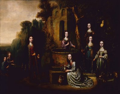 Bir Beyefendi ve Bir Hanımefendinin Grup Portresi ve Katılan Dört Hanım by Pieter Harmansz Verelst
