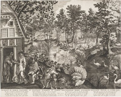 Odunsu Bir Peyzajda Ziyaret by Pieter II de Jode