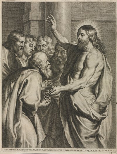 İsa'nın Anahtarları Petrus'a Vermesi by Pieter I de Jode