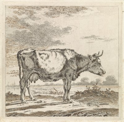 Sahilde bir inek ile manzara by Pieter Janson