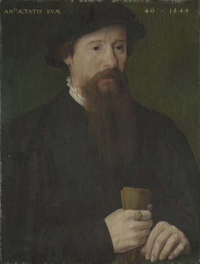 Eldivenlerini tutan bir adamın portresi by Pieter Jansz. Pourbus
