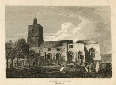 Stepney Kilisesi, Londra (gravür) by Pieter Jansz. Quast