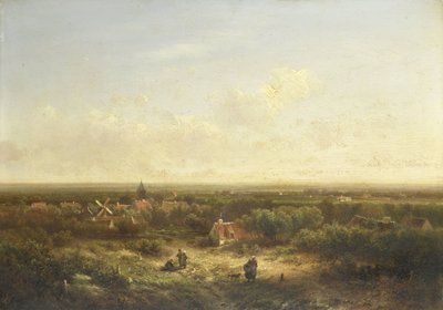 Bir Köy ile Uzaktan Görünüm by Pieter Lodewijk Francisco Kluyver