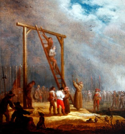 Darağacında İnfaz (panelde yağ) by Pieter Meulener
