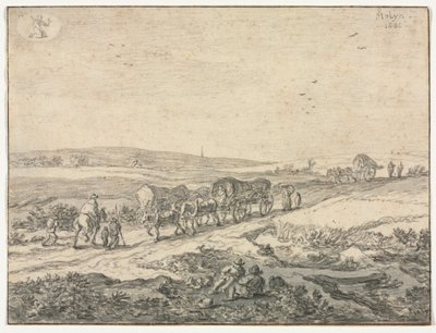 Ağustos: Arabalı Manzara, c.1655. by Pieter Molyn