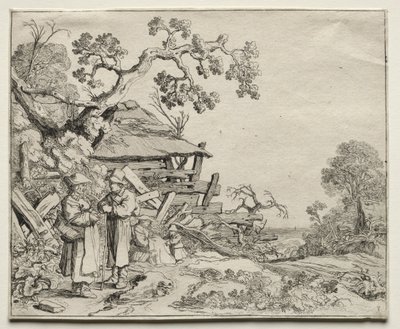 İki Köylü Sohbetiyle Manzara, 1626. by Pieter Molyn