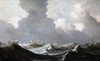 Fırtına Önünde Koşan Dört Gemi, 1630 by Pieter Mulier the Elder