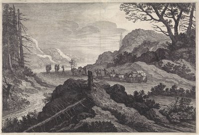 Bir yolda katır paketi Manzaralar (dizi başlığı) by Pieter Nolpe
