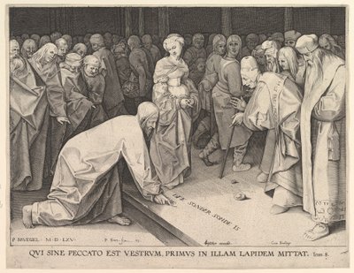 İsa ve Zina Edilen Kadın, 1579. by Pieter Perret