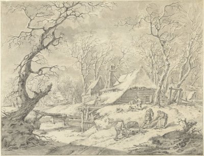 Çiftlik ile kış manzarası by Pieter Pietersz. Barbiers