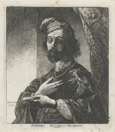 Portret van Janus Secundus by Pieter Rottermondt