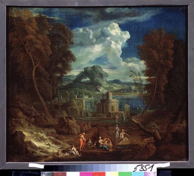 Periler banyo ile manzara. Pieter I Rysbraeck