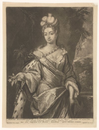 Hesse-Darmstadt'lı Maria Elisabeth'in Portresi by Pieter Schenk (I)