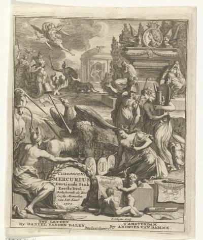 1702 Avrupa Merkür için başlık sayfası Avrupa Merkür, On Üçüncü Parça Birinci Kısım. 1702 Yılının Altı İlk Ayını İçeren (nesne üzerindeki başlık) by Pieter Sluyter