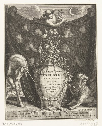 1706 yılı için Avrupa Merkür için başlık sayfası by Pieter Sluyter