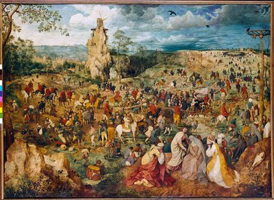 Haçı taşıyan İsa (Haçı taşıyan). Pieter Bruegel (veya Breugel veya Brueghel veya Breughel) tarafından yapılan resim eski (1525-1569). 1564. Ahşap üzerine yağlı boya. Karartma: 1,24 X 1,70m. Viyana, Sanat Tarihi Müzesi. by Pieter Bruegel the Elder