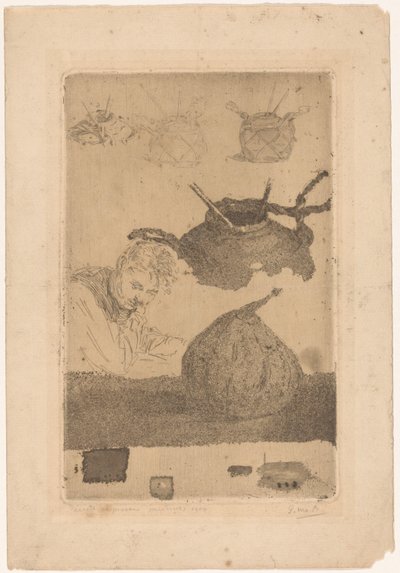 İlk gravür provaları (nesne üzerindeki başlık) by Pieter Willem van Baarsel (signed by artist)
