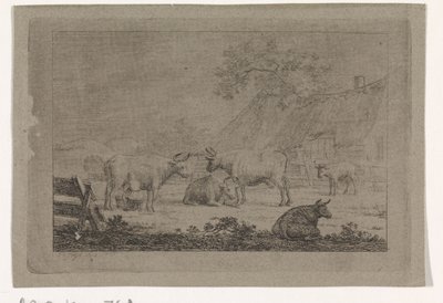 İnekler ile çiftlik by Pieter de Goeje